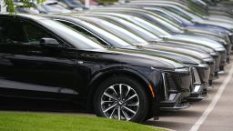 Vehicles sit in a row outside a dealership, June 2, 2024, in Lone Tree, Colo. Car dealerships across North America have faced a major disruption this week. CDK Global, a company that provides software for thousands of auto dealers in the U.S. and Canada, was hit by back-to-back cyberattacks on Wednesday, June 19, 2024.