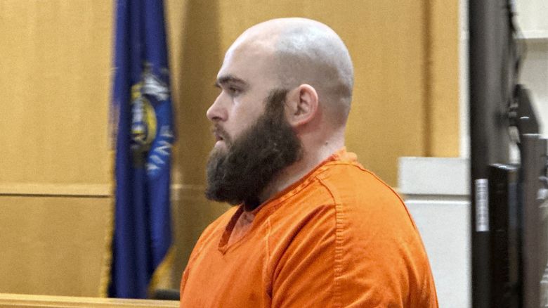Joseph Eaton, who confessed to killing four people and injuring three others, is seen in court for a change-of-plea court hearing on Monday, July 1, 2024, in West Bath, Maine. (AP Photo/David Sharp)