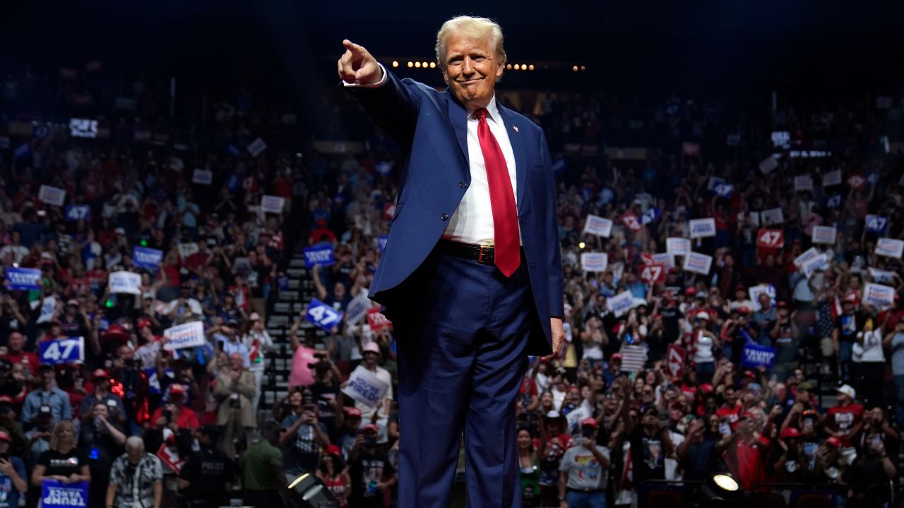 Former President Donald Trump at a campaign rally in Glendale, Arizona, on August 23, 2024.