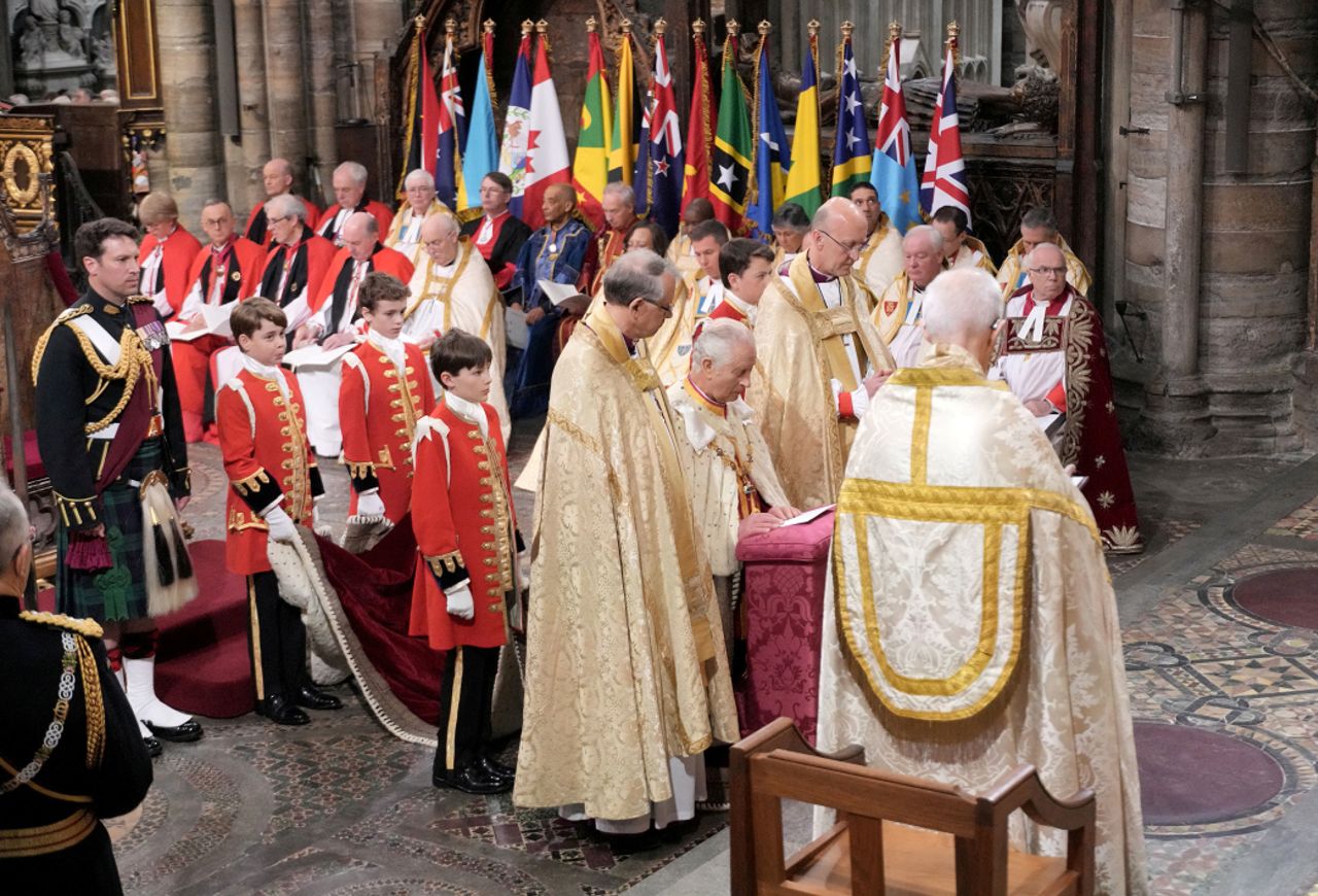 King Charles III during his coronation ceremony. 