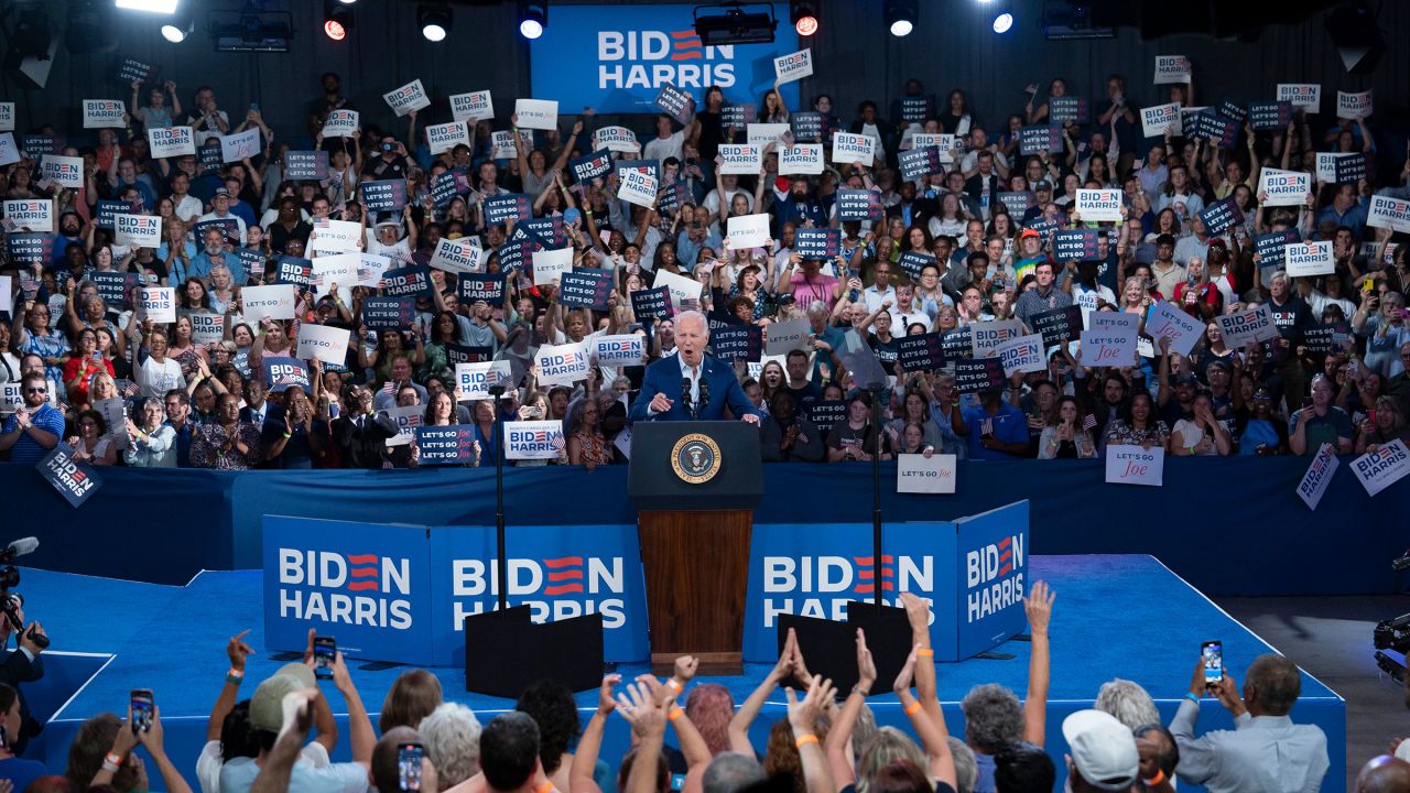 President Joe Biden speaks at a post-debate campaign rally on June 28, 2024 in Raleigh, North Carolina. 