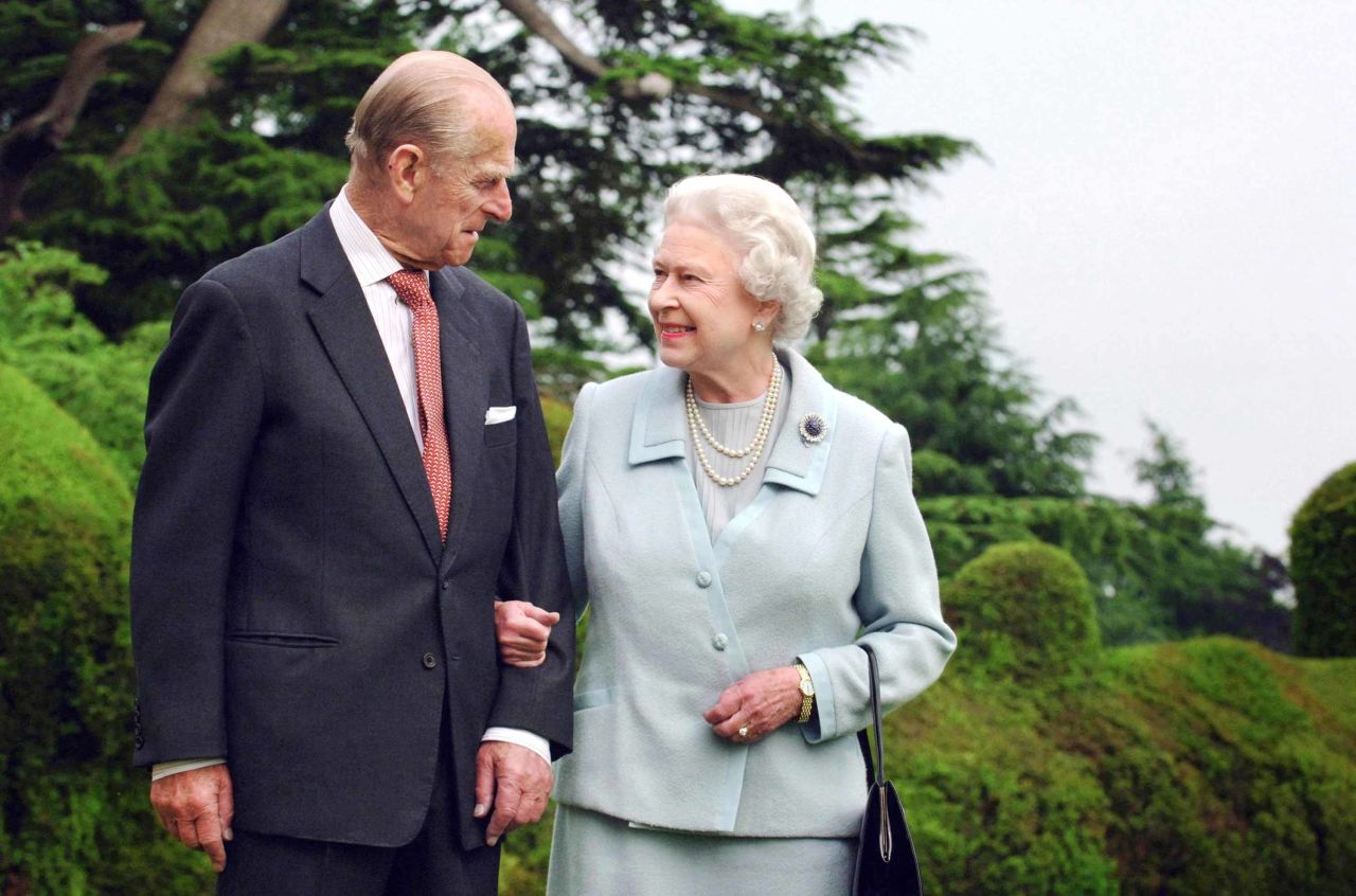 Queen Elizabeth and Prince Philip are pictured in Broadlands, Hampshire, England, in 2007.