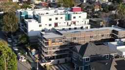 An aerial view of housing in Los Angeles in March 2024. 