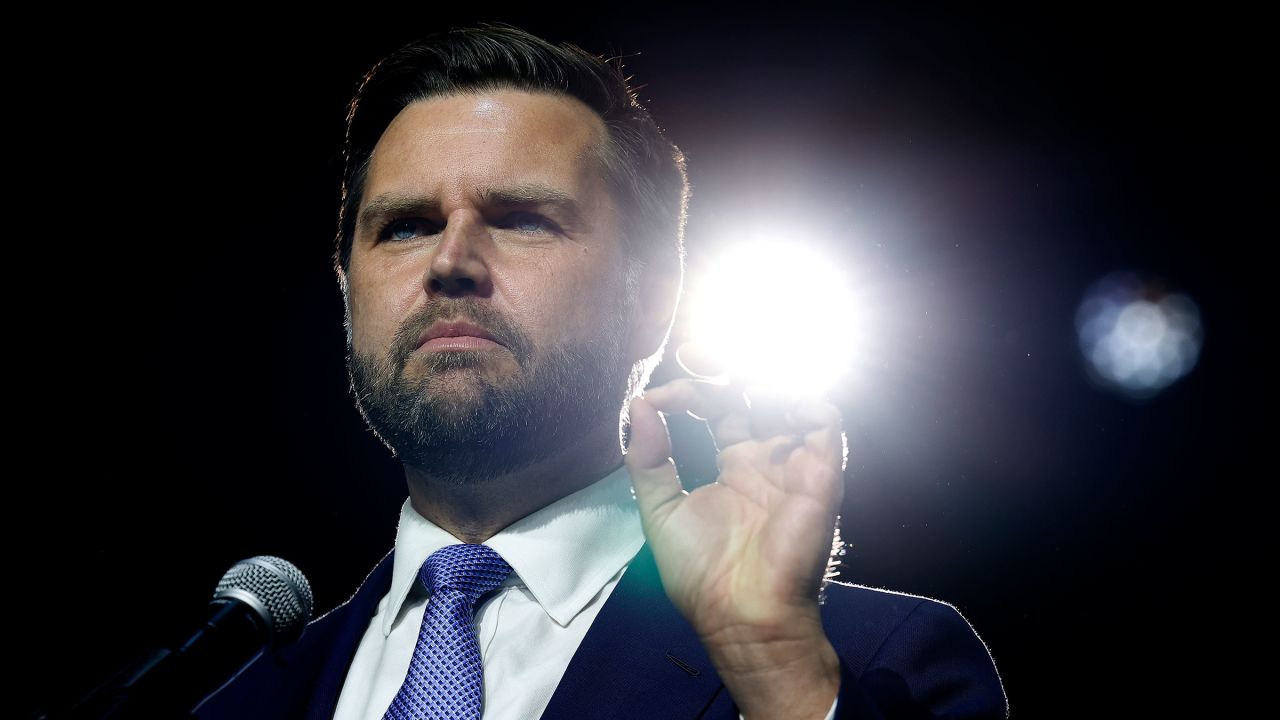 Ohio Sen. JD Vance speaks at a campaign rally in Reno, Nevada, on July 30, 2024.