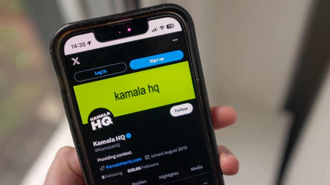 This week Vice President Kamala Harris' rapid response X account was rebranded with a "Brat" style banner.