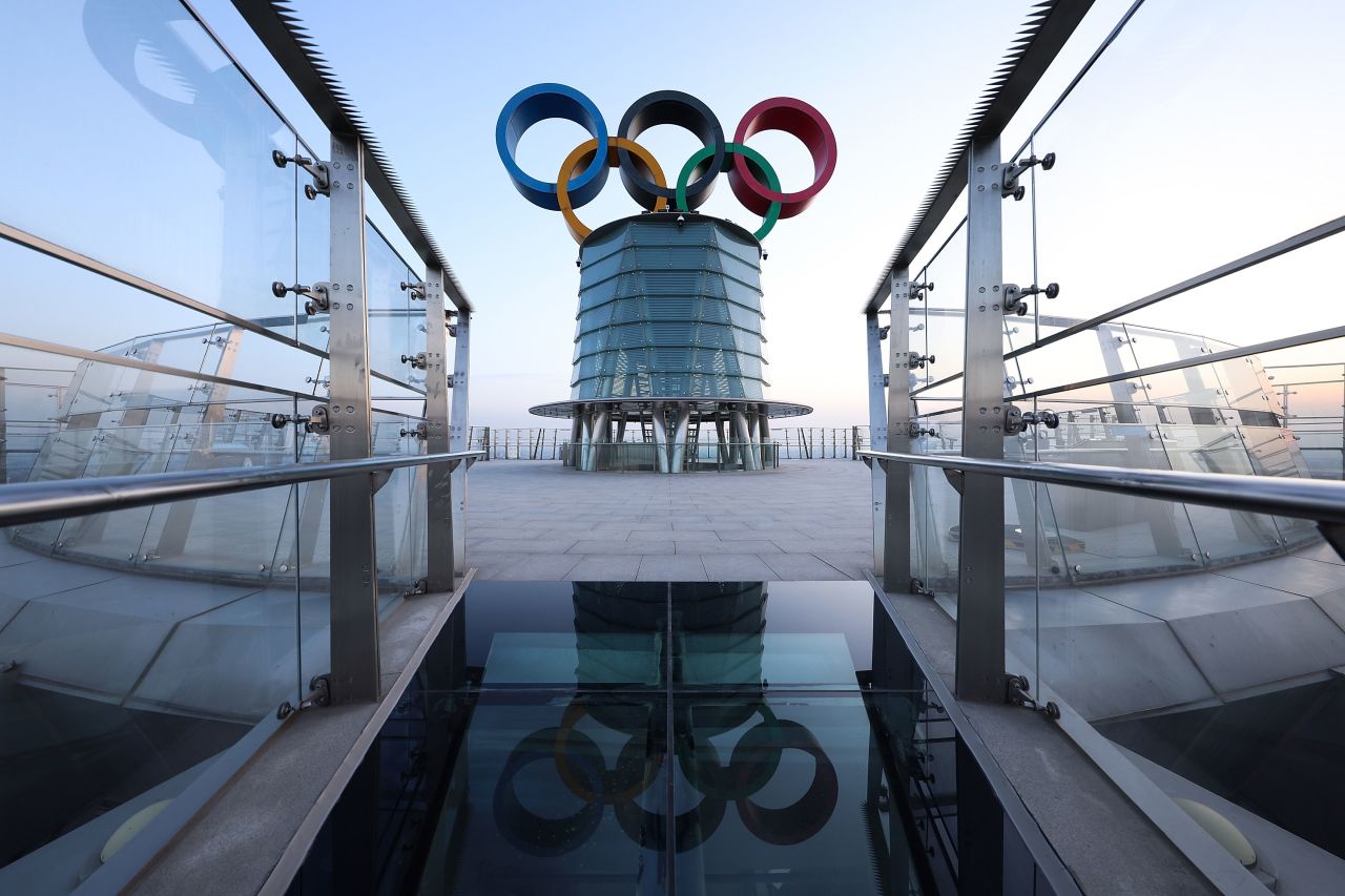 A general view the Beijing Olympic Tower in Beijing on January 16.