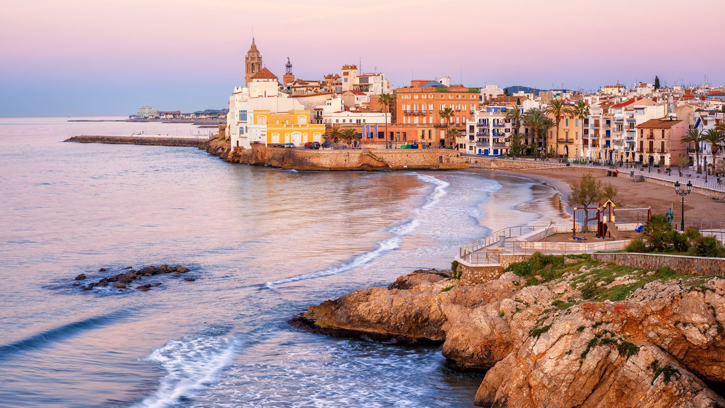 Sitges is a charming coastal town southwest of Barcelona in Catalonia.