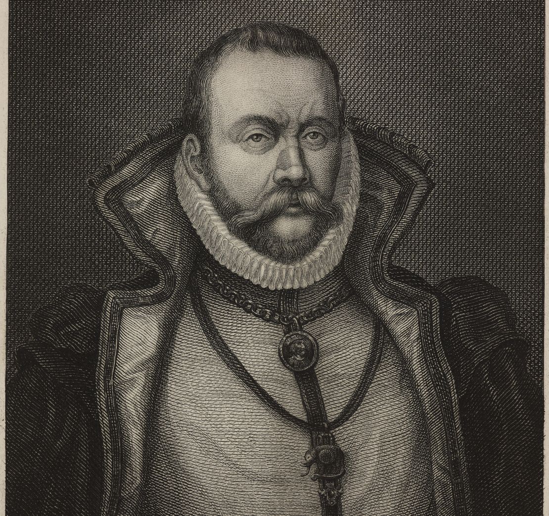 A portrait of Tycho Brahe shows the brass prosthetic the astronomer wore after losing much of his nose in a duel.