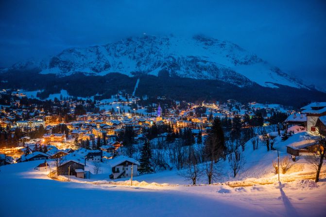 09 February 2021, Italy, Cortina D'ampezzo: Alpine skiing: World Cup: The Italian winter sports resort of Cortina d'Ampezzo. The ski resort is the venue for the 2026 Winter Olympics, which will be held in Milan and Cortina d'Ampezzo. Photo: Michael Kappeler/dpa (Photo by Michael Kappeler/picture alliance via Getty Images)