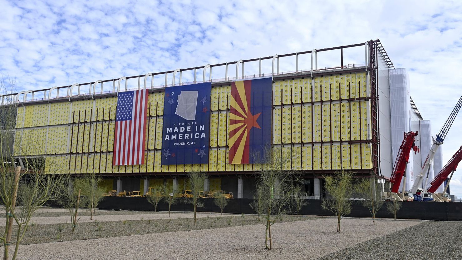 A factory of chipmaker Taiwan Semiconductor Manufacturing Company under construction in Phoenix, Arizona, in December 2022.