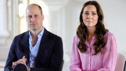 GREAT ABACO, BAHAMAS - MARCH 26: Prince William, Duke of Cambridge and Catherine, Duchess of Cambridge during a visit to  Daystar Evangelical Church on March 26, 2022 in Great Abaco, Bahamas. Abaco was dramatically hit by Hurricane Dorian, It damaged 75% of homes across the chain of islands and resulted in tragic loss of life. During their visit to the Church they will hear first-hand what it was like to be on the island at the point the hurricane hit, and how people have come together to support each other during an incredibly difficult time. The Duke and Duchess of Cambridge are visiting Belize, Jamaica and The Bahamas on behalf of Her Majesty The Queen on the occasion of the Platinum Jubilee. The 8 day tour takes place between Saturday 19th March and Saturday 26th March and is their first joint official overseas tour since the onset of COVID-19 in 2020. (Photo by Chris Jackson/Getty Images)