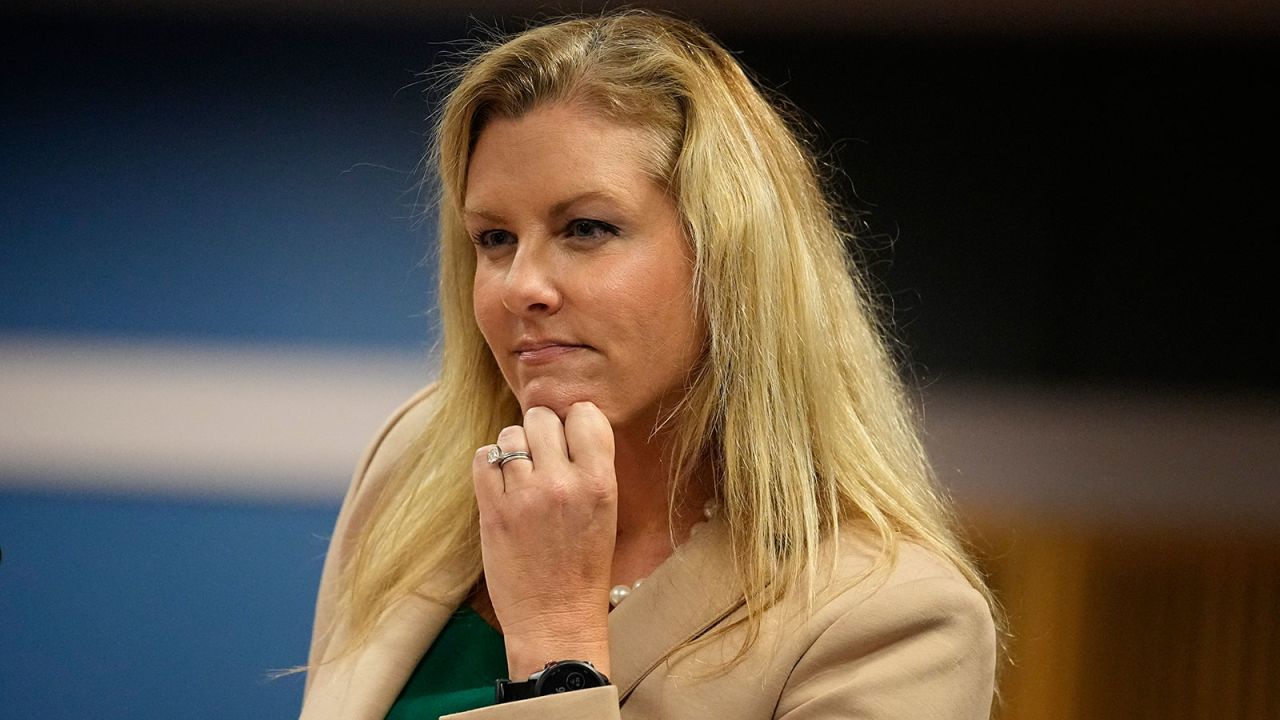 ATLANTA, GA - FEBRUARY 27: Attorney Ashleigh Merchant speaks during a hearing in the case of the State of Georgia v. Donald John Trump at the Fulton County Courthouse on February 27, 2024 in Atlanta, Georgia. Witness and attorney Terrence Bradley testified as Judge McAfee considered an effort by lawyers for former President Donald Trump to disqualify Fulton County District Attorney Fani Willis over her romantic relationship with prosecutor Nathan Wade, who had been Bradley's law partner. (Photo by Brynn Anderson-Pool/Getty Images)