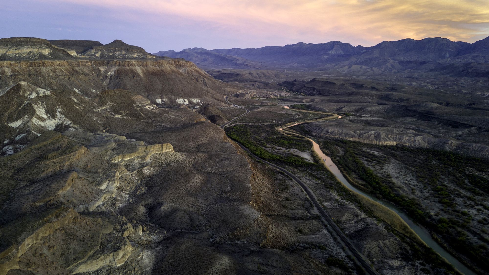 The Rio Grande forms the US-Mexico border at Big Bend Ranch State Park, on March 14 near Presidio, Texas.