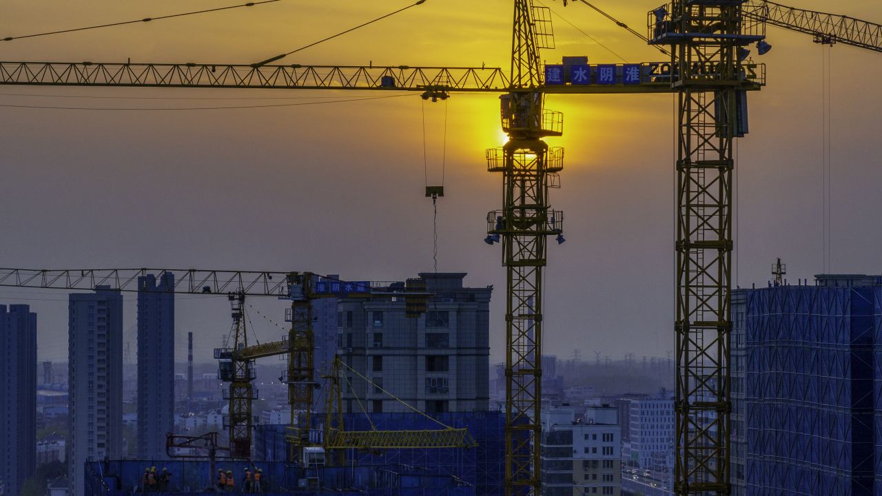 HUAI'AN, CHINA - APRIL 8, 2024 - The site of a real estate project under construction in Huai 'an city, Jiangsu province, China, April 8, 2024. (Photo credit should read CFOTO/Future Publishing via Getty Images)