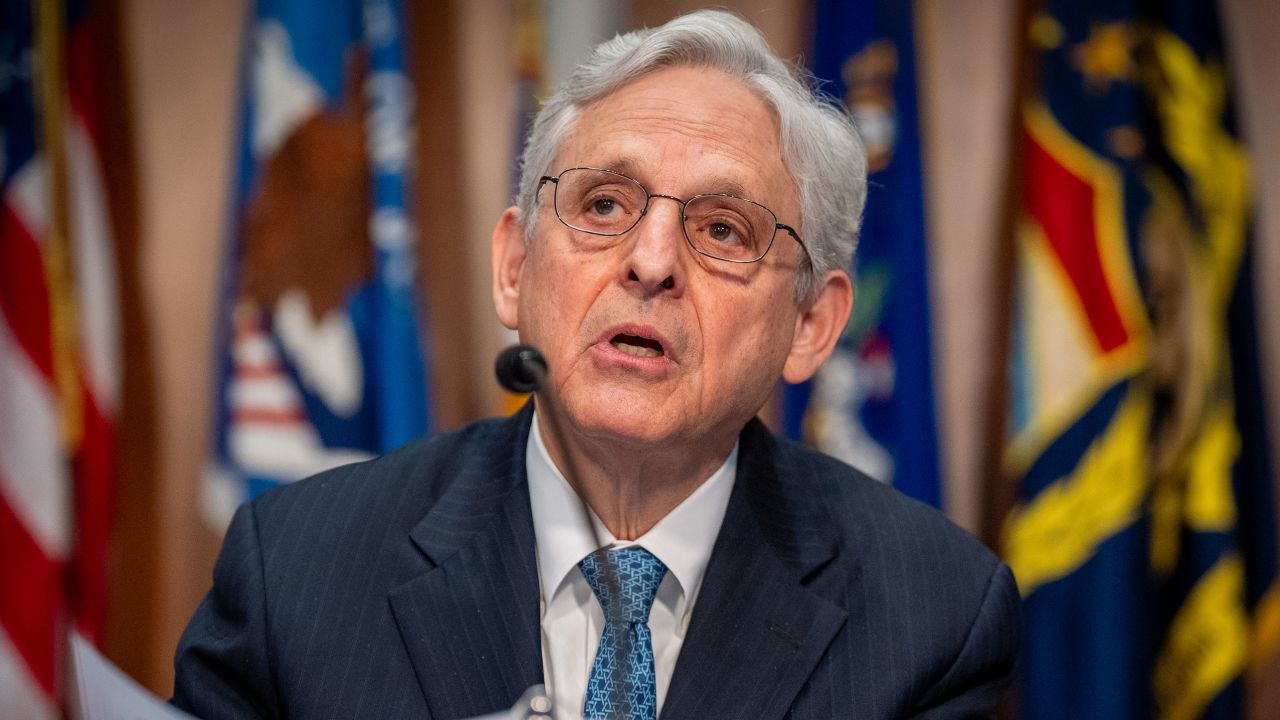 WASHINGTON, DC - MAY 13: U.S. Attorney General Merrick Garland speaks at an Election Threats Task Force meeting at the Justice Department on May 13, 2024 in Washington, DC. Garland, who launched the task force three years ago after a steep increase in violent threats to election workers, says, "If you threaten to harm or kill an election worker, volunteer or official, the Justice Department will find you and we will hold you accountable." (Photo by Andrew Harnik/Getty Images)