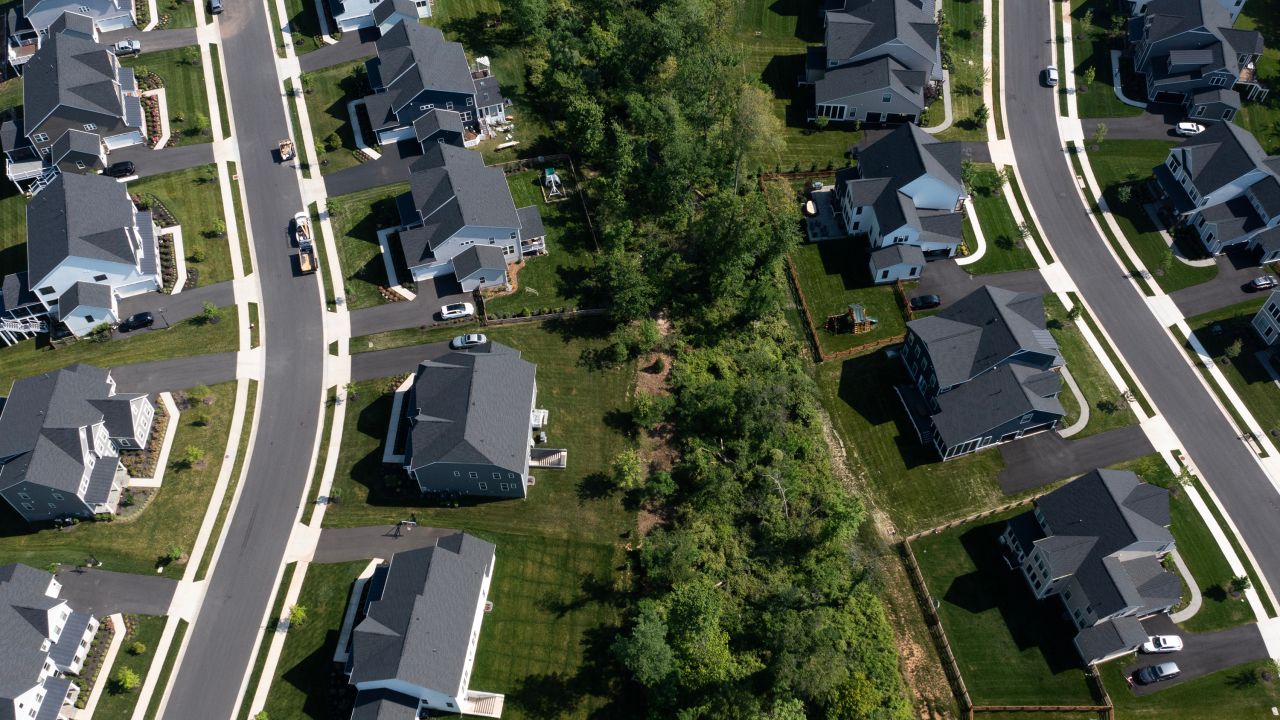 Single-family homes in a residential neighborhood in Aldie, Virginia, US, on Wednesday, May 22, 2024.