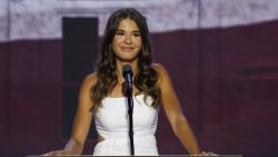 MILWAUKEE, WISCONSIN - JULY 17: Daughter of Donald Trump Jr., Kai Trump speaks on stage  on the third day of the Republican National Convention at the Fiserv Forum on July 17, 2024 in Milwaukee, Wisconsin. Delegates, politicians, and the Republican faithful are in Milwaukee for the annual convention, concluding with former President Donald Trump accepting his party's presidential nomination. The RNC takes place from July 15-18.  (Photo by Chip Somodevilla/Getty Images)