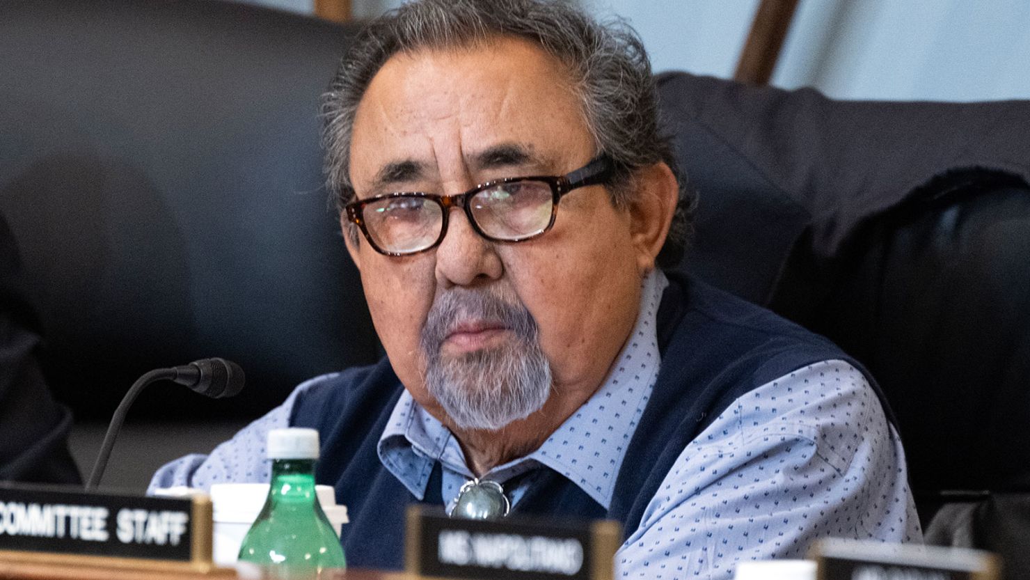 Rep. Raul Grijalva, a Democrat of Arizona, is seen in the Longworth House Office Building on Capitol Hill in Washington, DC on Wednesday, September 27, 2023.