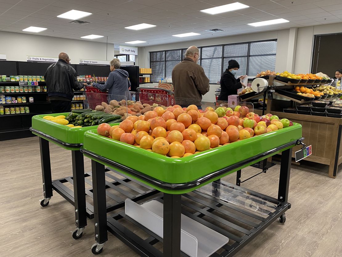 Clients shopping in The Open Door's Eagan Pantry on January 10, 2023.