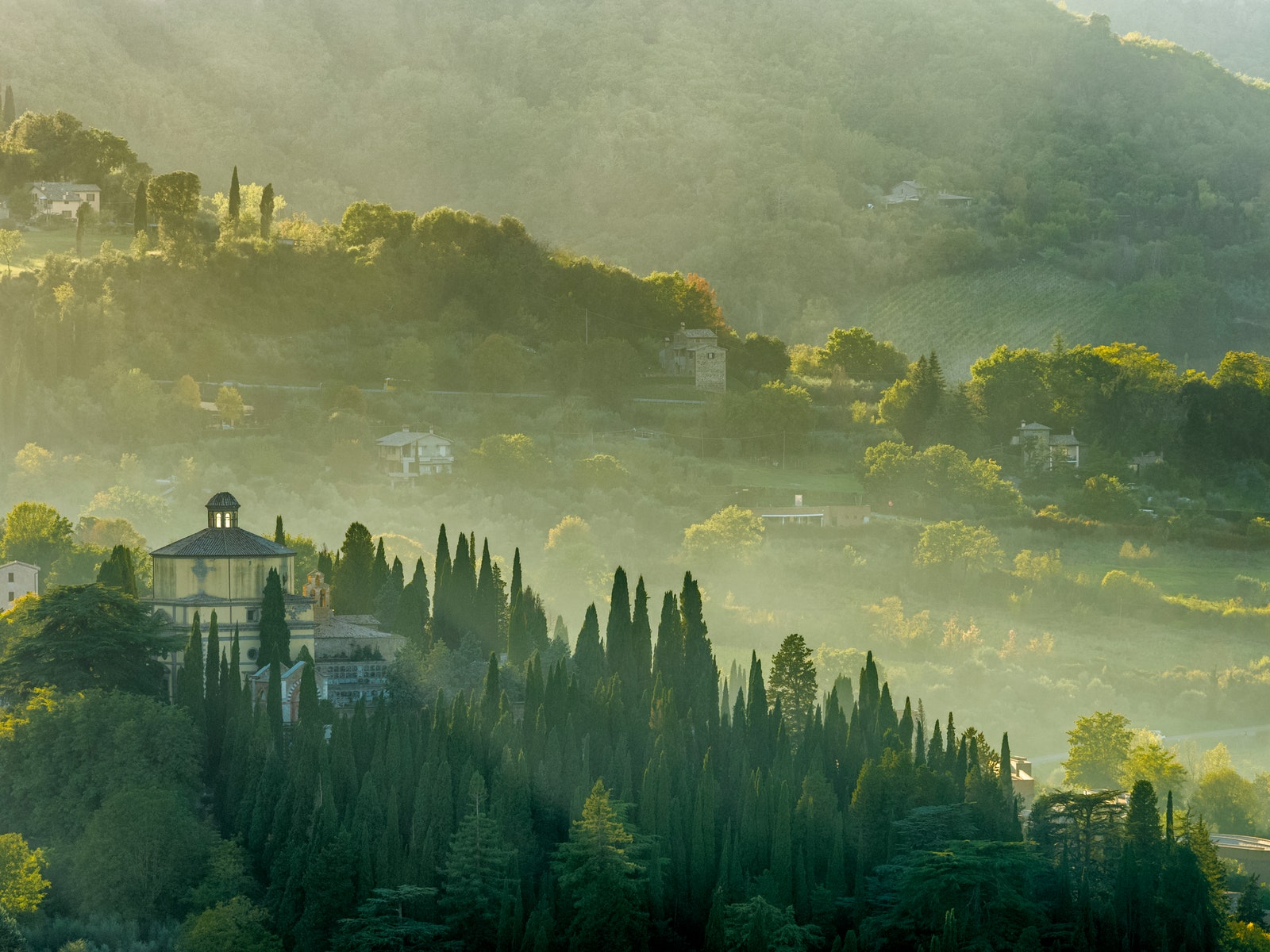 A countryside landscape of Italy.