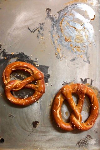 Fresh pretzels at Hierbabuena.