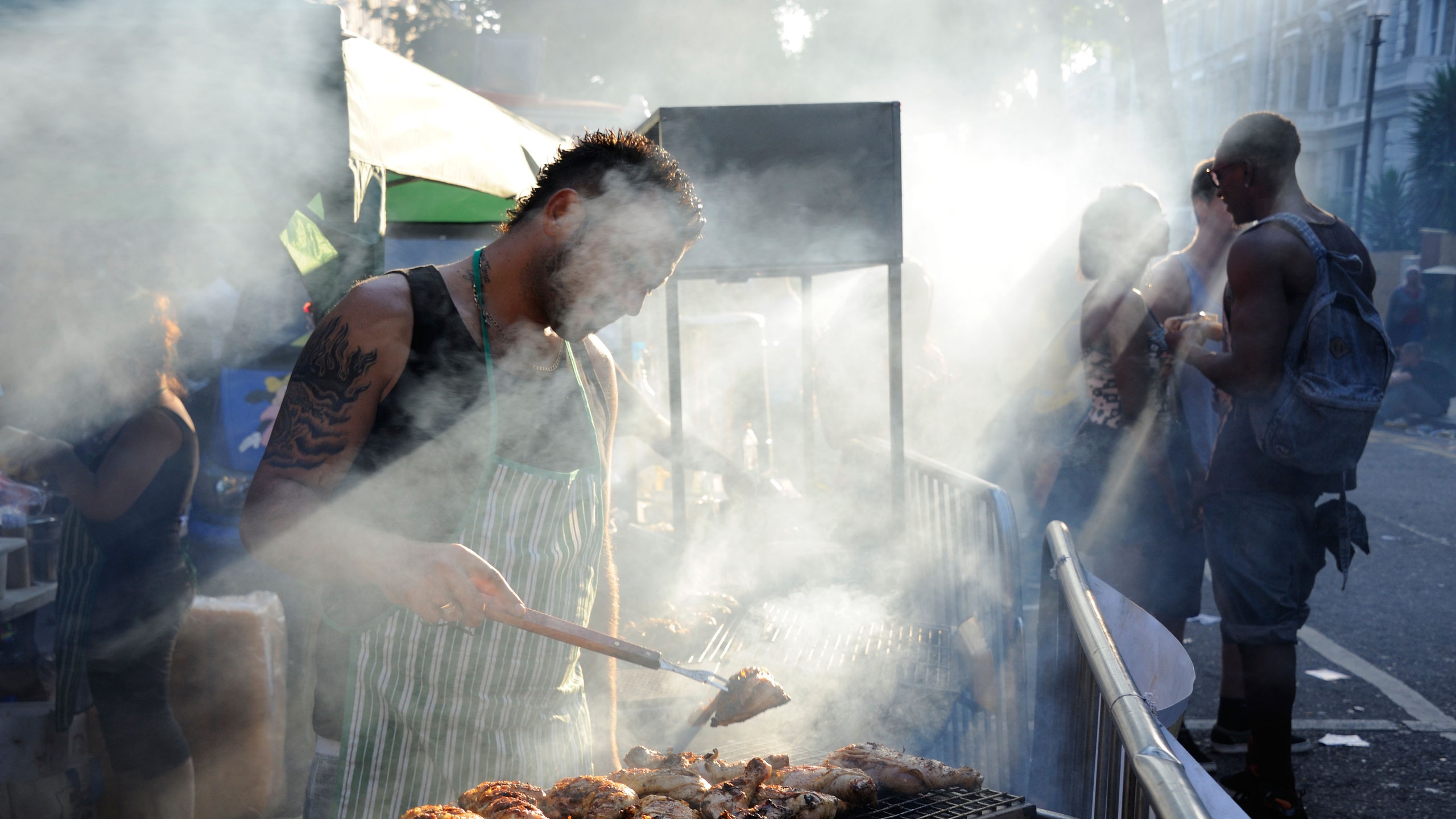 Jerk chicken stall at Notting Hill carnival