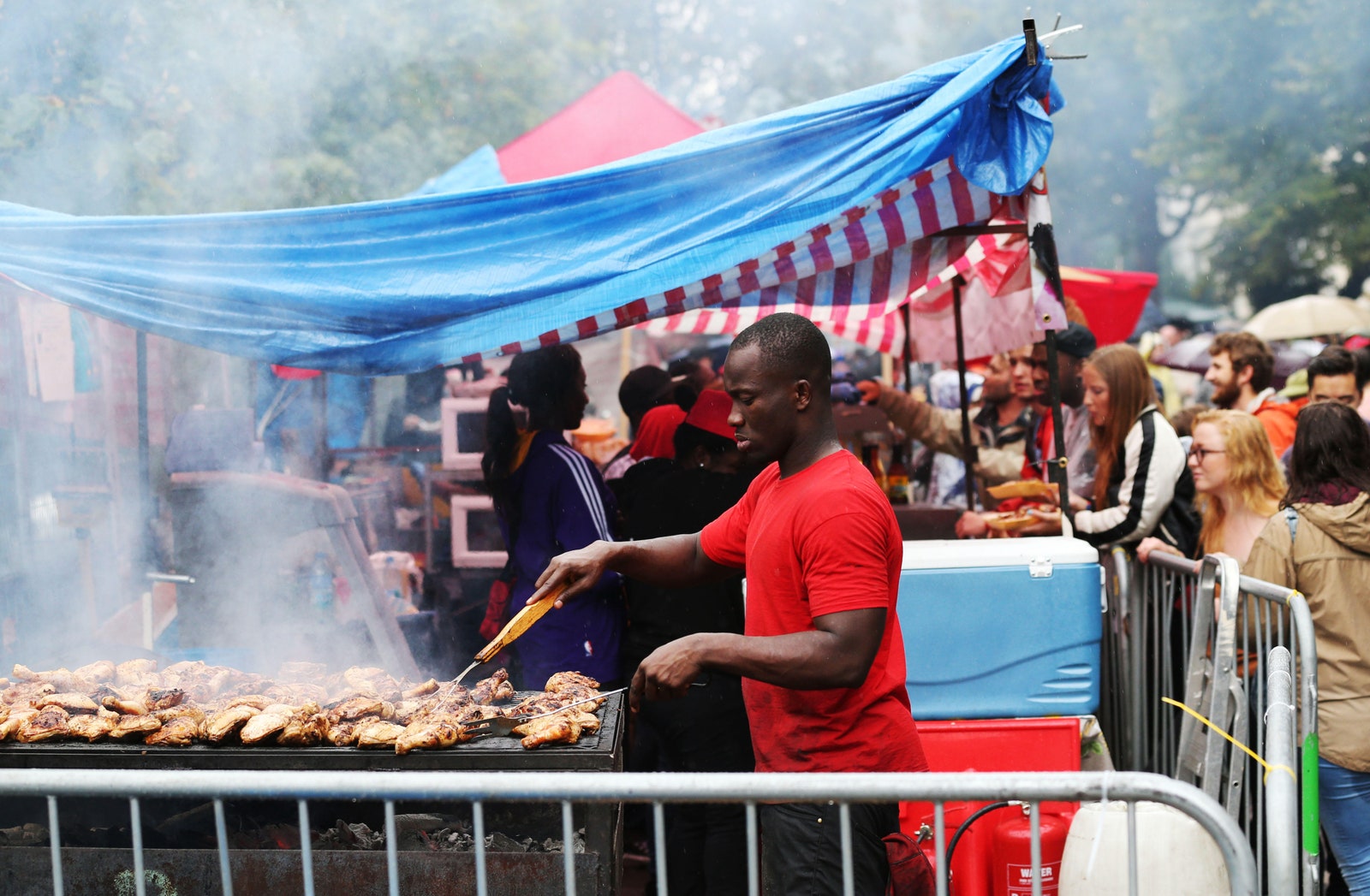 Jerk chicken stall at Notting Hill carnival