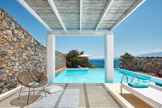 Bedroom Thalassa Villas Private Pool at St Nicolas Bay Crete