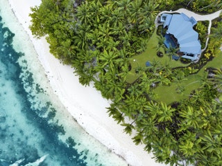 Arial view of Waldorf Astoria Seychelles