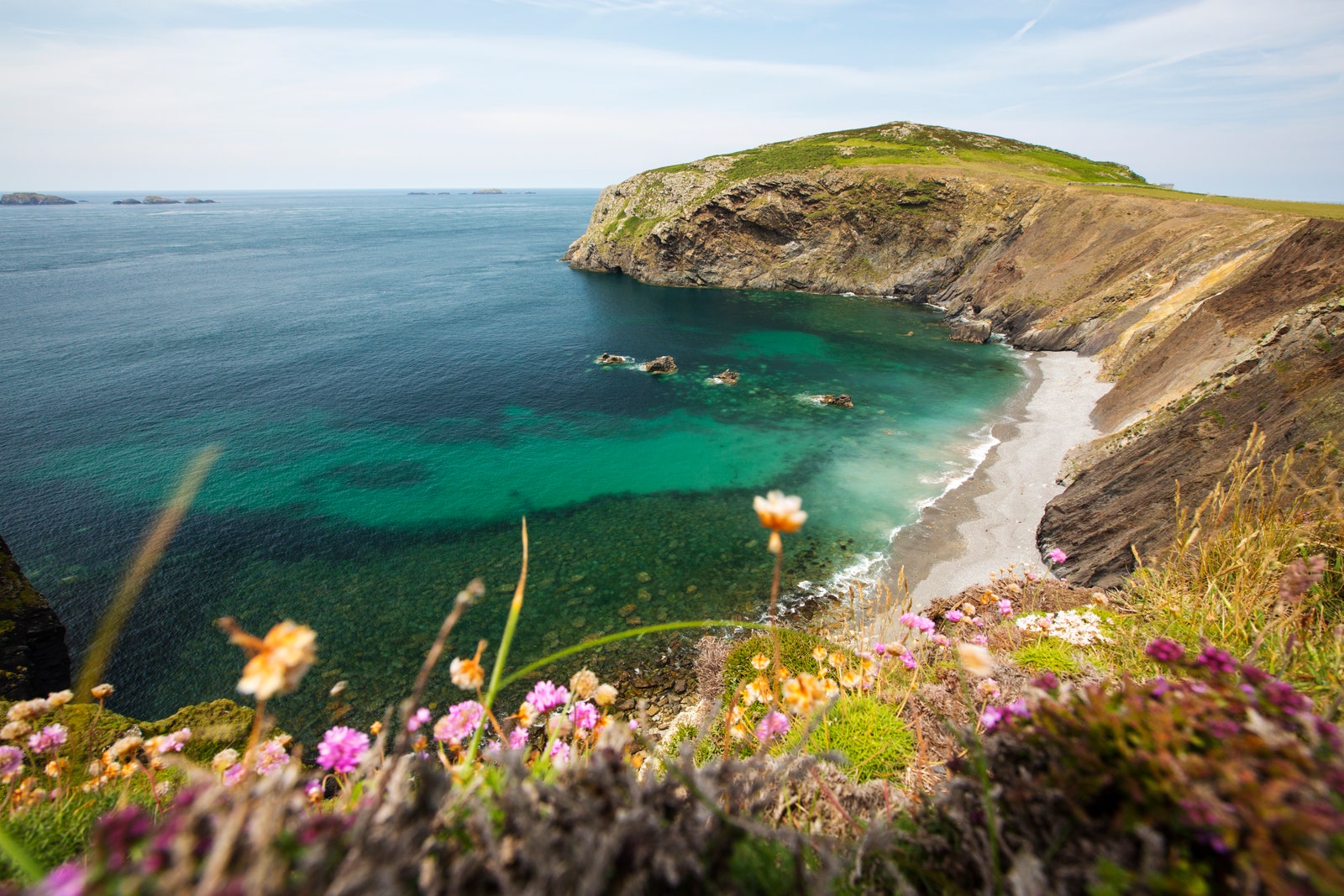 Looking towards The Ovens on Ramsey Island Pembrokeshire Wales UK.