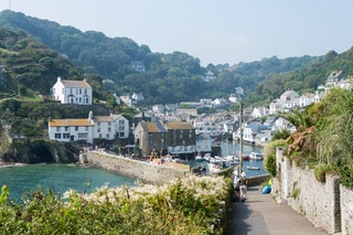 United Kingdom England Cornwall Fishing village Polperro Harbour