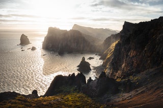 Backlite landscape of Ponta do rosto in madeira