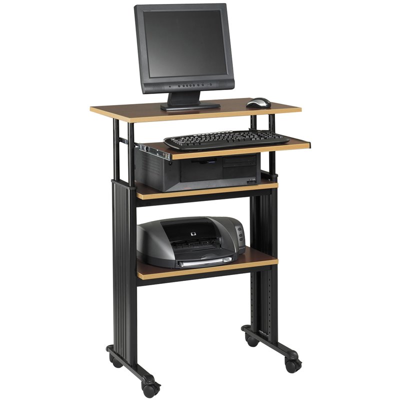 Safco MUV Stand-Up Adjustable Height Computer Workstation in Cherry ...