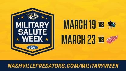 Nashville Predators to Host Ford Military Salute Week March 19-23 With Two Military Appreciation Games