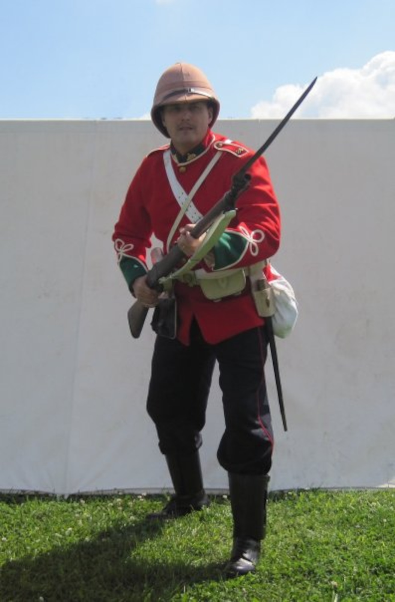 Master Sgt. Brett King, 207th Weather Flight, displays British Infantryman uniform (1879 Zulu War).