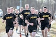 U.S. Army Reserve Soldiers begin a two-mile run during the Army Combat Fitness Test portion of the 352nd Civil Affairs Command Best Warrior Competition at Fort A.P. Hill, V.A., March 8, 2022.  The three-day warrior competition challenges competitors to overcome extensive tasks and missions designed to test their warfighting knowledge, physical fitness, battlefield skills in hands-on situational testing, and individual oral and written examinations. (U.S. Army Reserve photo by Sgt. Hubert D. Delany III)