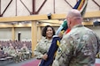 Maj. Gen. Patricia Wallace relinquished the colors of the 80th Training Command to Maj. Gen. Robert Harter, the next chief of Army Reserve and commanding general, U.S. Army Reserve Command, during a ceremony at the Frank Lotts Center, Sunday.