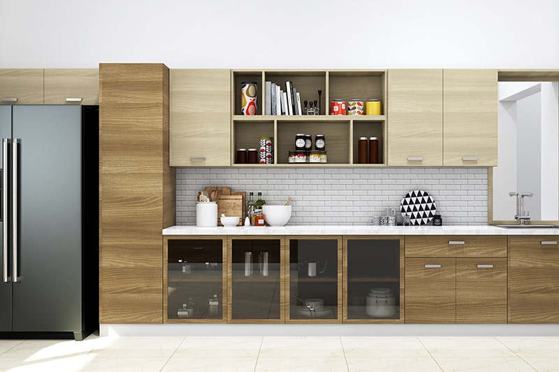 Glass kitchen cupboards design with glass fronts instantly jazz up your interiors