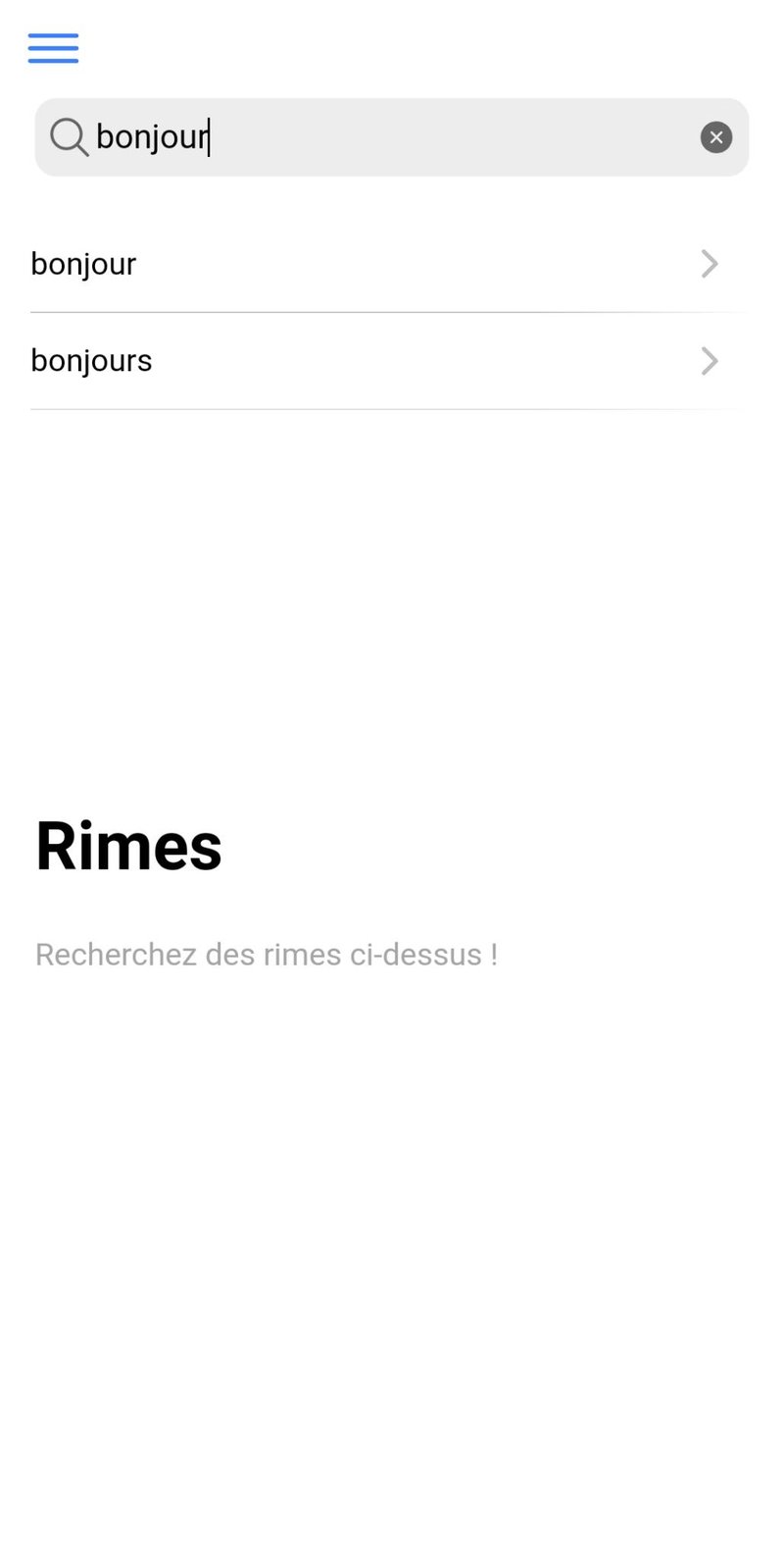 Rimes dictionary