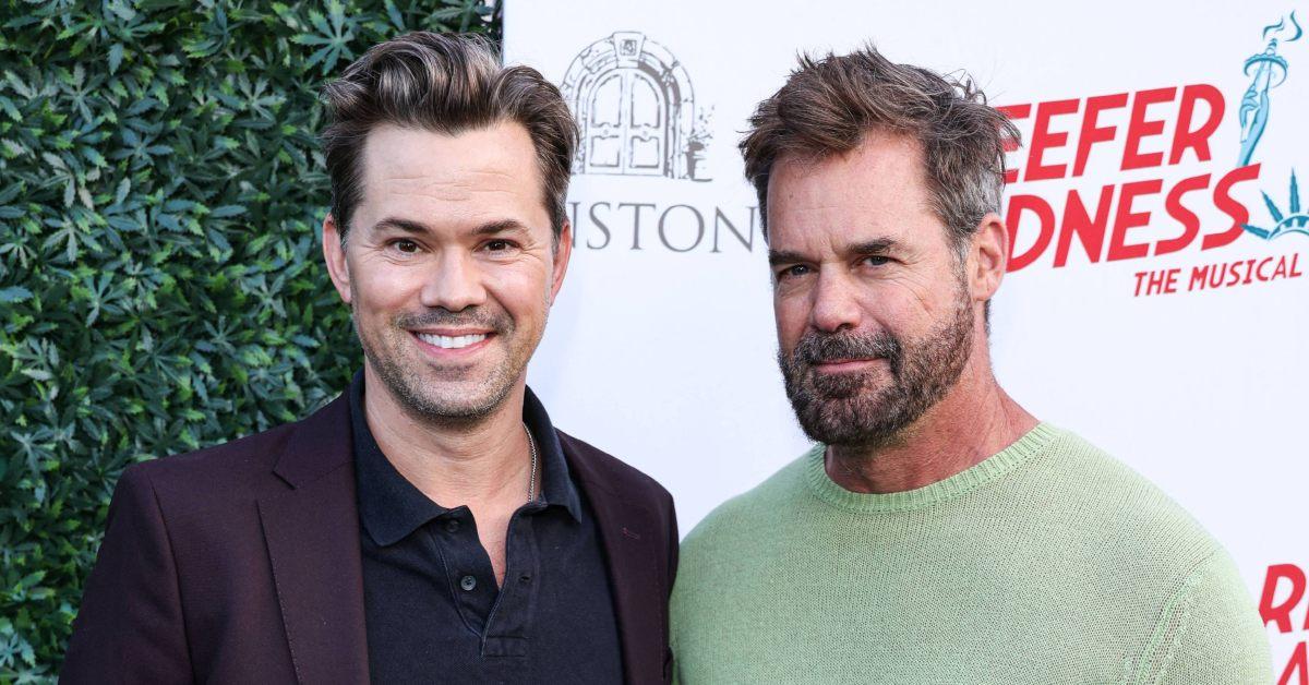 Andrew Rannells and his partner Tuc Watkins at 'Deeder Madness: The Musical'