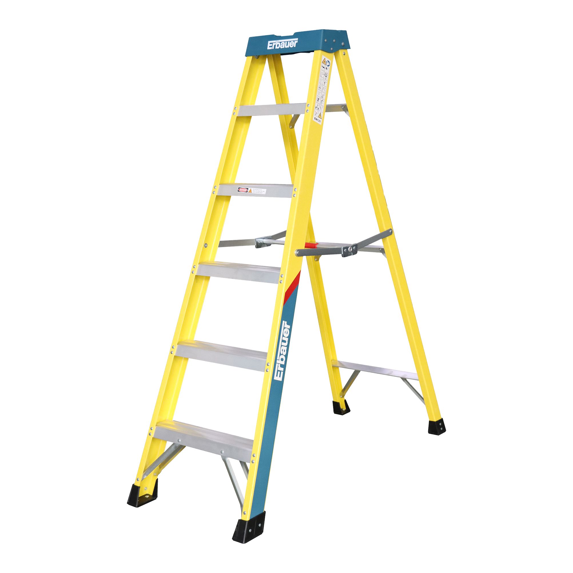 Erbauer 6 tread Aluminium, fibreglass & plastic Swing back step Ladder (H)1.62m