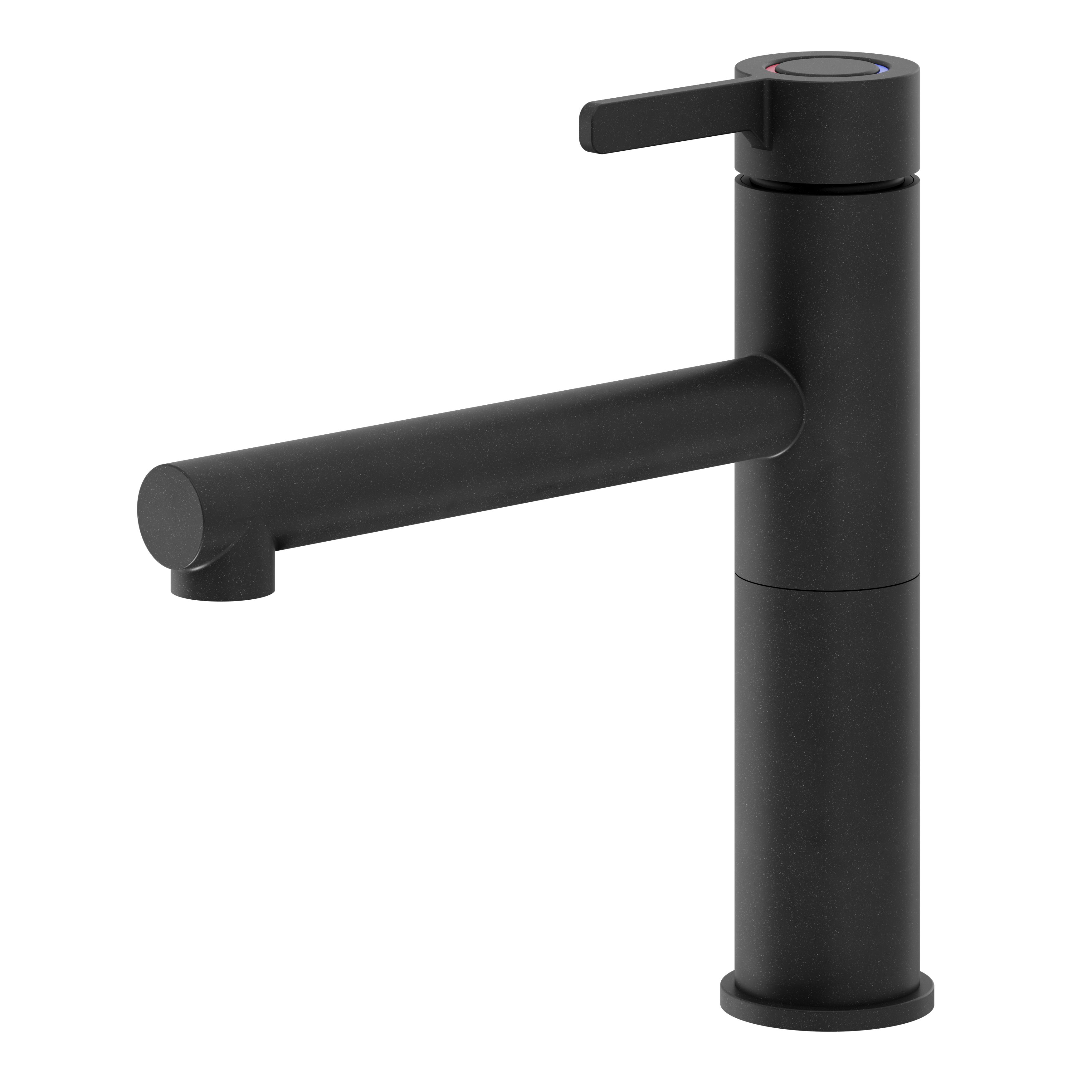 GoodHome Morita Black Graphite effect Kitchen Top lever Tap