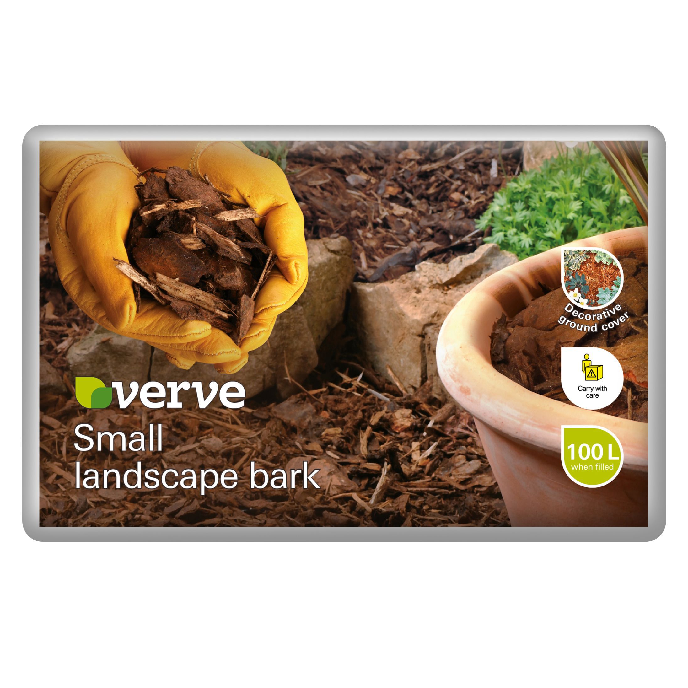 Verve Landscape Dark brown Small Bark chippings 100L Bag