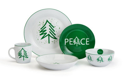 20 Piece Peace Tree Dinner Set