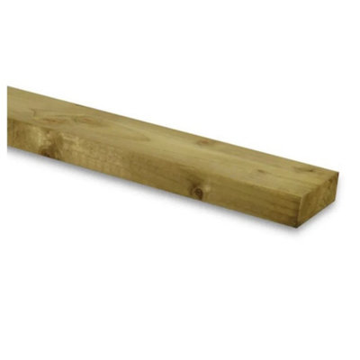 PACK OF 5 (Total 5 Units) - 47mm x 125mm (5x2) C24 Green Pressure Treated Regularised Timber Carcassing - 2.4m Length