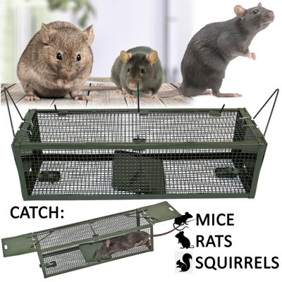 Rat Squirrel Trap Heavy Duty Metal Humane Vermin Mouse Rodent Cage Pest Catcher