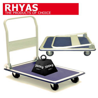 Rhyas Platform Trolley Cart Barrow Sack Truck 300kg Folding Handle