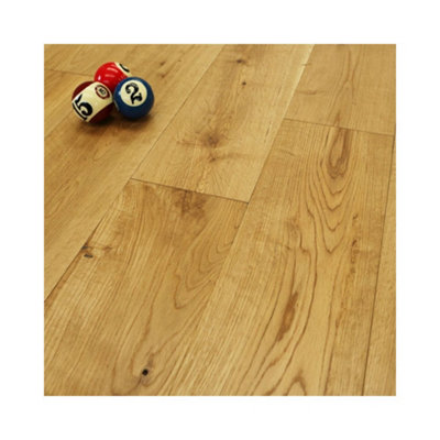 Solid Wood Flooring, 18mm x 150mm, Oak, Brushed & Lacquered Finish