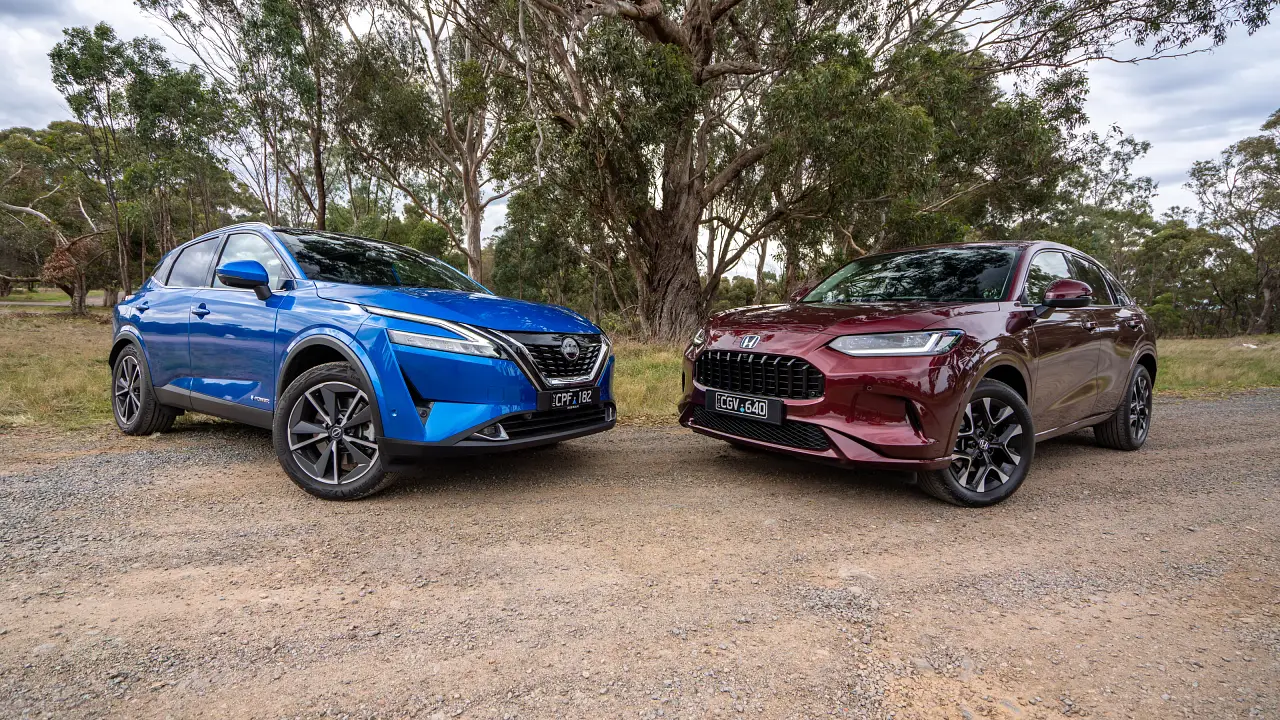 2024 Nissan Qashqai Ti e-Power vs Honda ZR-V e:HEV LX hybrid SUV comparison