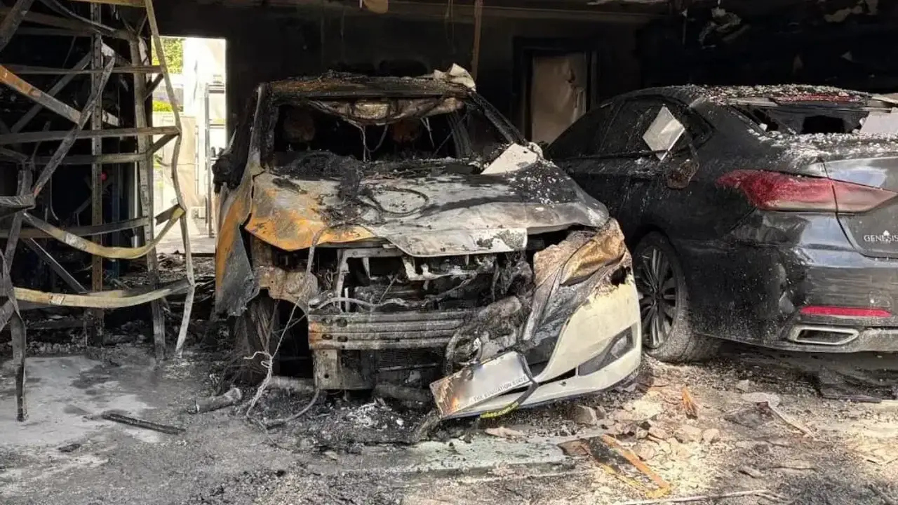 Fire service warning as electric car goes up in flames